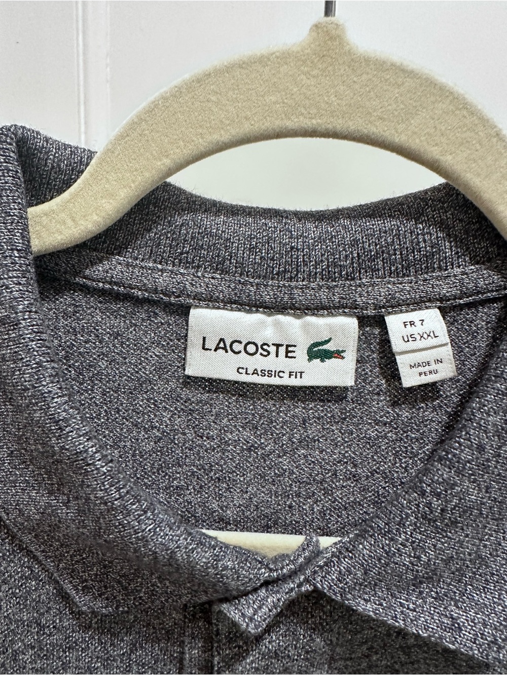 Lacoste Men’s Classic Fit Crewneck Sweater in Heather Charcoal